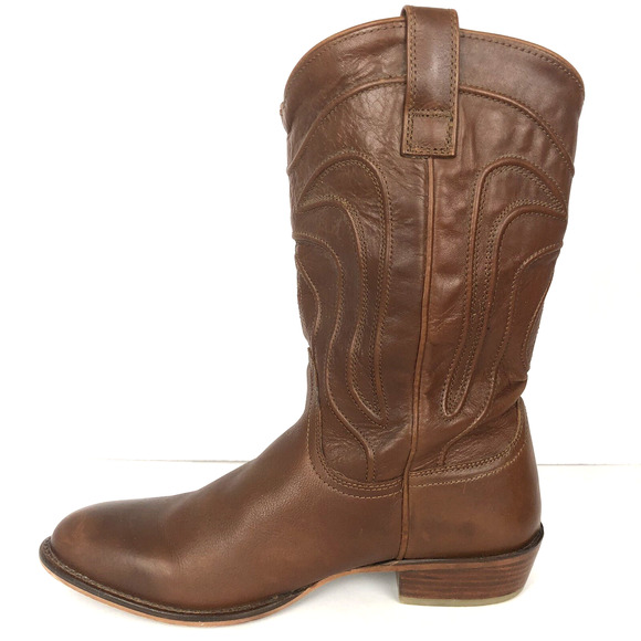 VTG DINGO Montana Cowboy Boots Men’s Sz 10 D Brown‎ Leather Western Pointed Toe - Picture 8 of 12